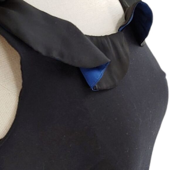 Luca Couture Black Skater Dress with Ruffle - Picture 12 of 13